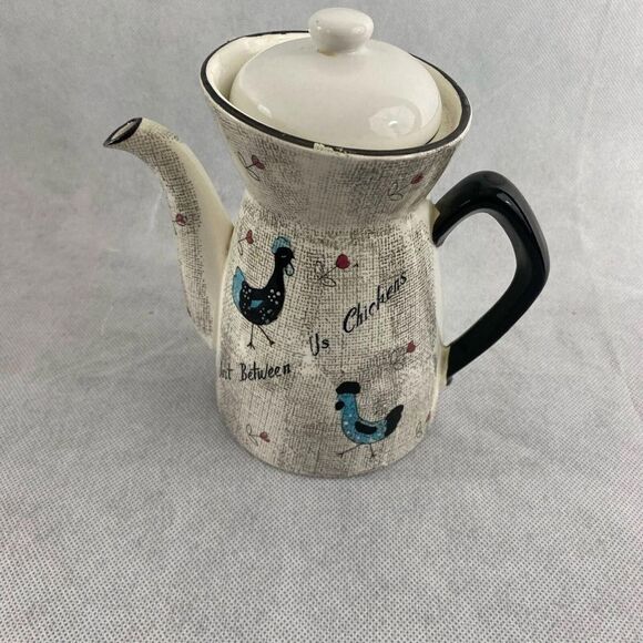 Vintage‎ Chicken-Themed Ceramic Coffee Pot with lid - Picture 1 of 5